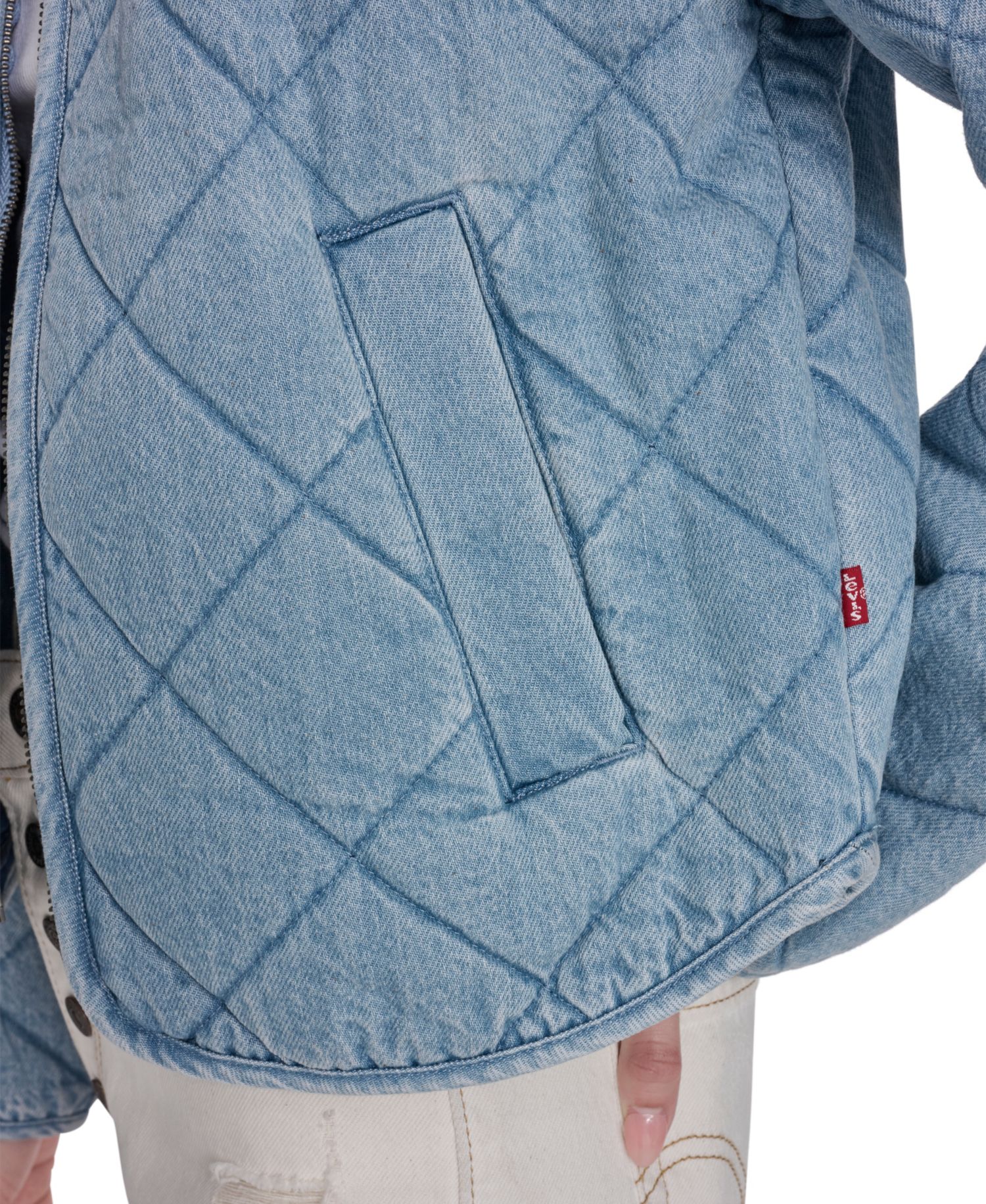 Women's Quilted Short Liner Zipper Jacket