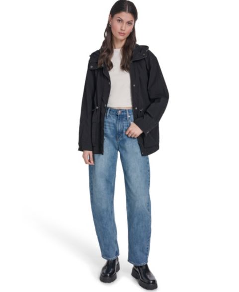 Женская куртка Levi's Cinch-Waist Hooded Rain Anorak, цвет: Чёрный