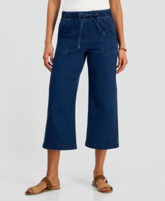Women's Cropped High Rise Wide-Leg Jeans