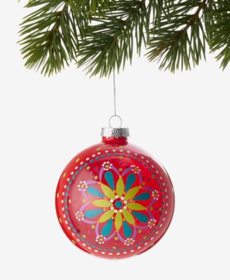 Merry Magic Floral Pattern Ball Ornament