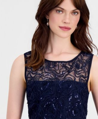 black long sleeve backless lace dress One Step Ahead