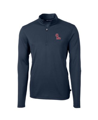 Men's Navy Ole Miss Rebels Virtue Eco Pique Quarter-Zip Jacket