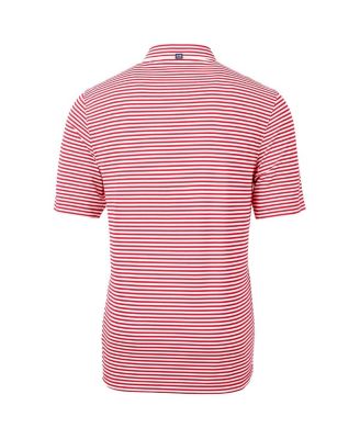 Men's Red NC State Wolfpack Throwback Logo Virtue Eco Pique Stripe Polo Shirt
