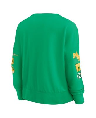 Women's Kelly Green Minnesota North Stars Oversized Vintage Go Team Pullover Sweatshirt