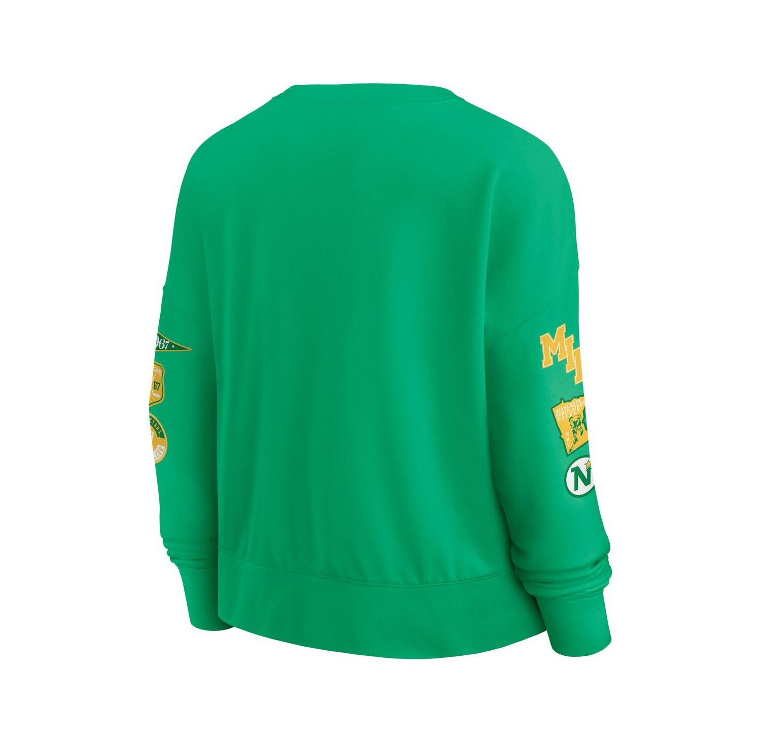 Women's Kelly Green Minnesota North Stars Oversized Vintage Go Team Pullover Sweatshirt