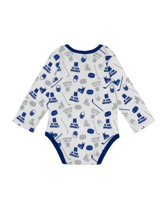 Baby Boys and Girls White Tampa Bay Lightning Quick Learner Long Sleeve Bodysuit