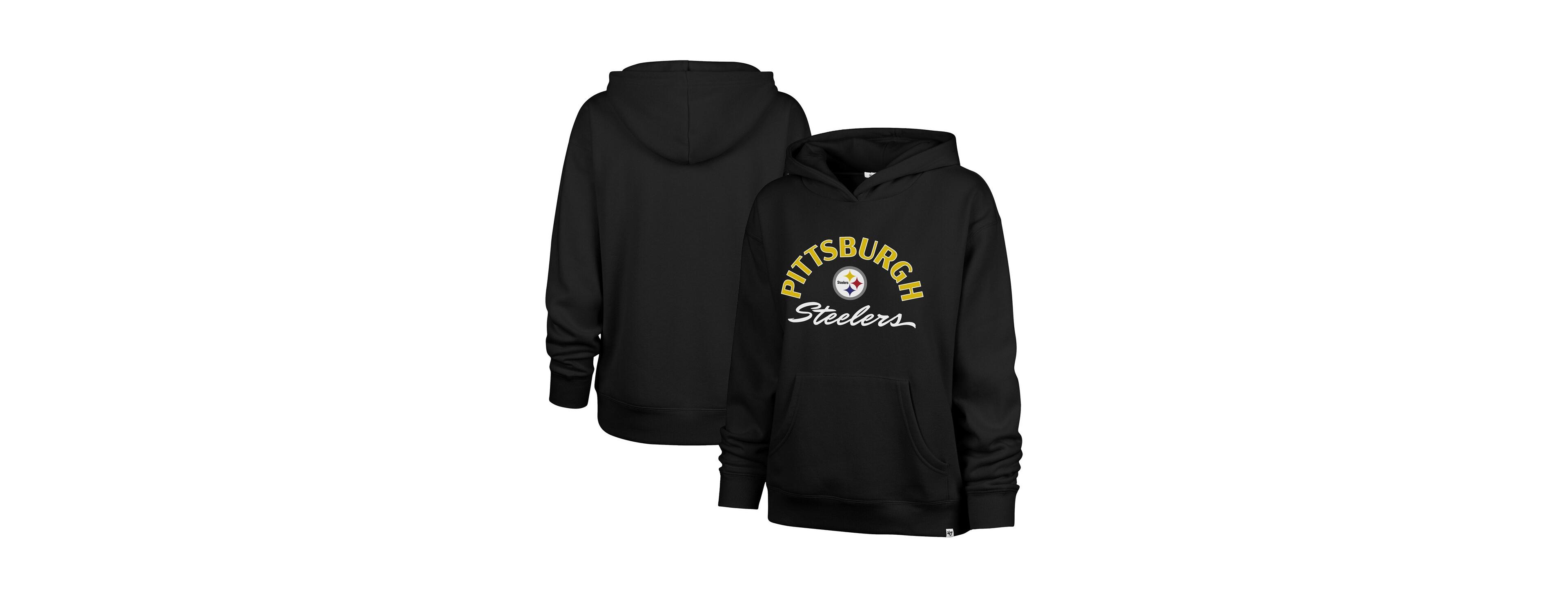 '47 Brand Women's Black Pittsburgh Steelers Plus Whirlwind Naomi Hoodie