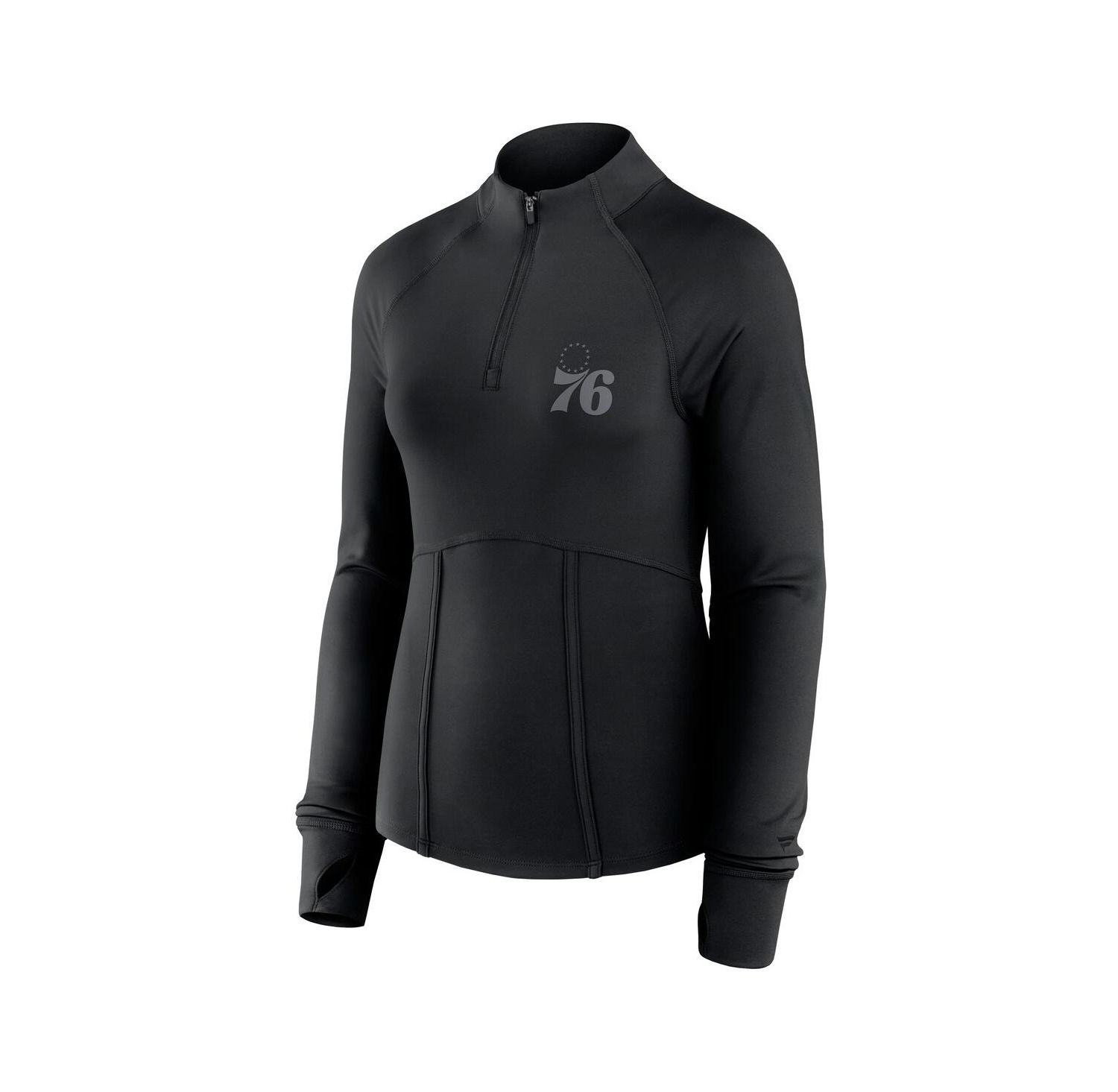 Women's Black Philadelphia 76ers Elements Match Raglan Quarter-Zip Top
