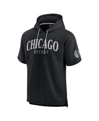 Men's Black Chicago Blackhawks Elements Ready Short Sleeve Pullover Hoodie