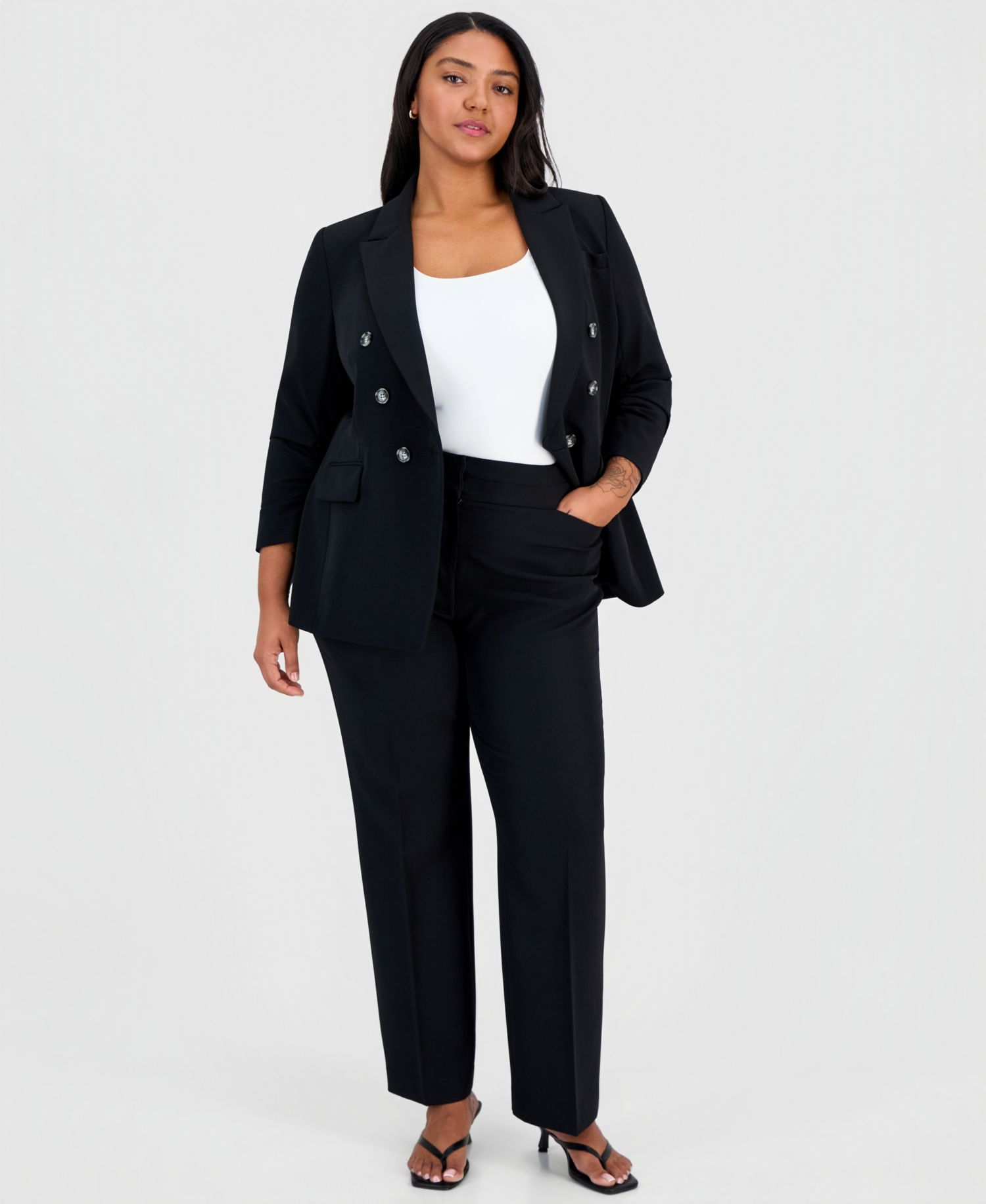 ASL Plus Size Mid-Rise Straight-Leg Pants