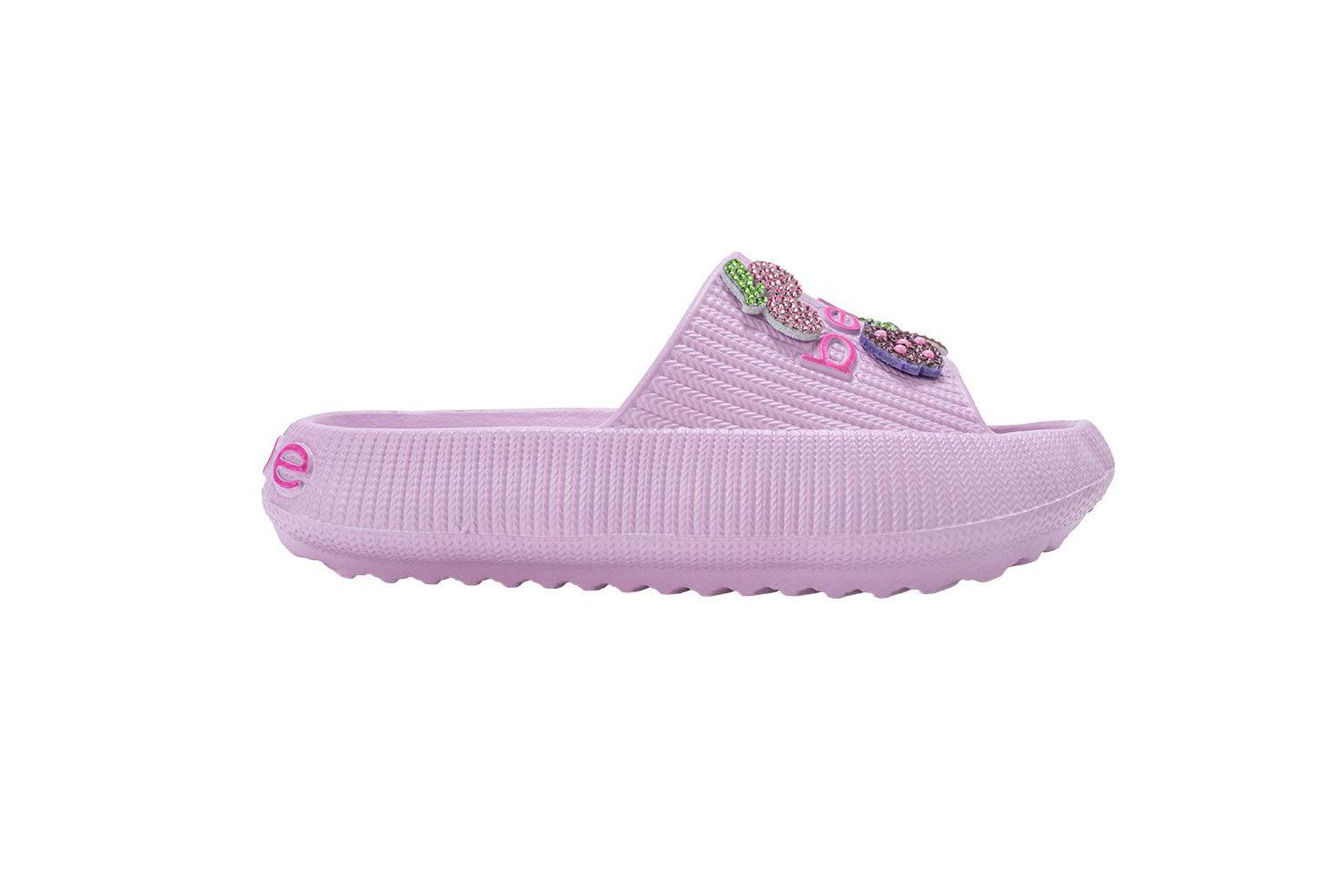 Girls Girls EVA Slide - Lightweight Comfy Slide Sandals with Rhinestone Fruit Patches