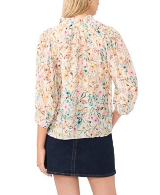 Women's Raglan Peasant Split Neck Blouse