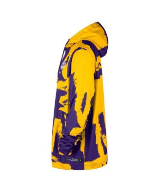 Men's and Women's Purple Los Angeles Lakers Courtside Club Premium Woven Full-Zip Hooded Jacket