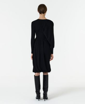 Women's Knitted Dress with Scarf Detail