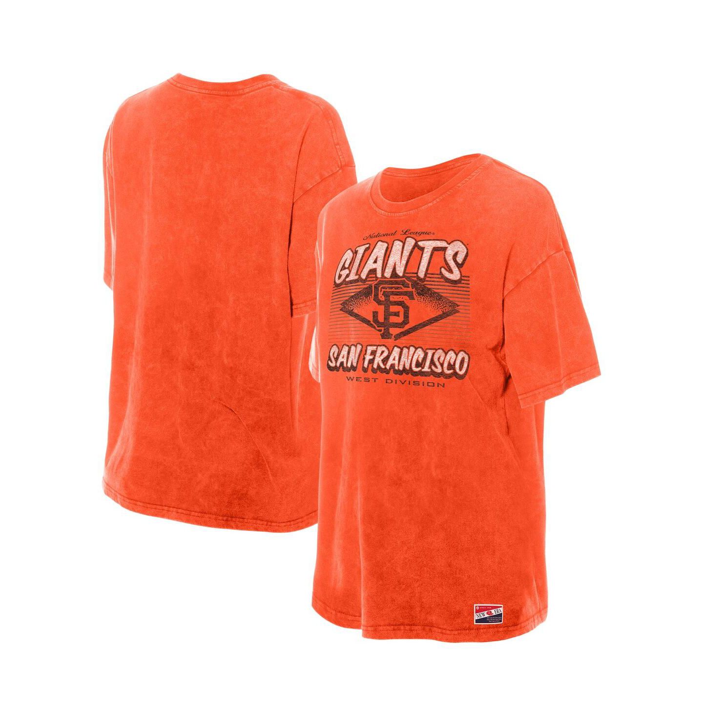Женская футболка New Era Orange San Francisco Giants Mineral Wash Oversized — фото 1