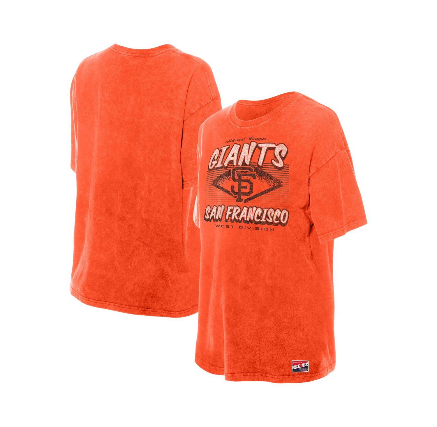 Women's Orange San Francisco Giants Mineral Wash Oversized T-Shirt