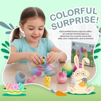 Plush Bunny Holding Carrot & Unicorn Hatching Eggs