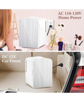 Brushed Stainless Steel Mini Fridge, 4L Portable Cooler (AC/DC)