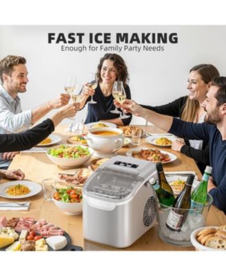 Portable Countertop Ice Maker, Fast Production with 2 Ice Sizes & Self-Cleaning