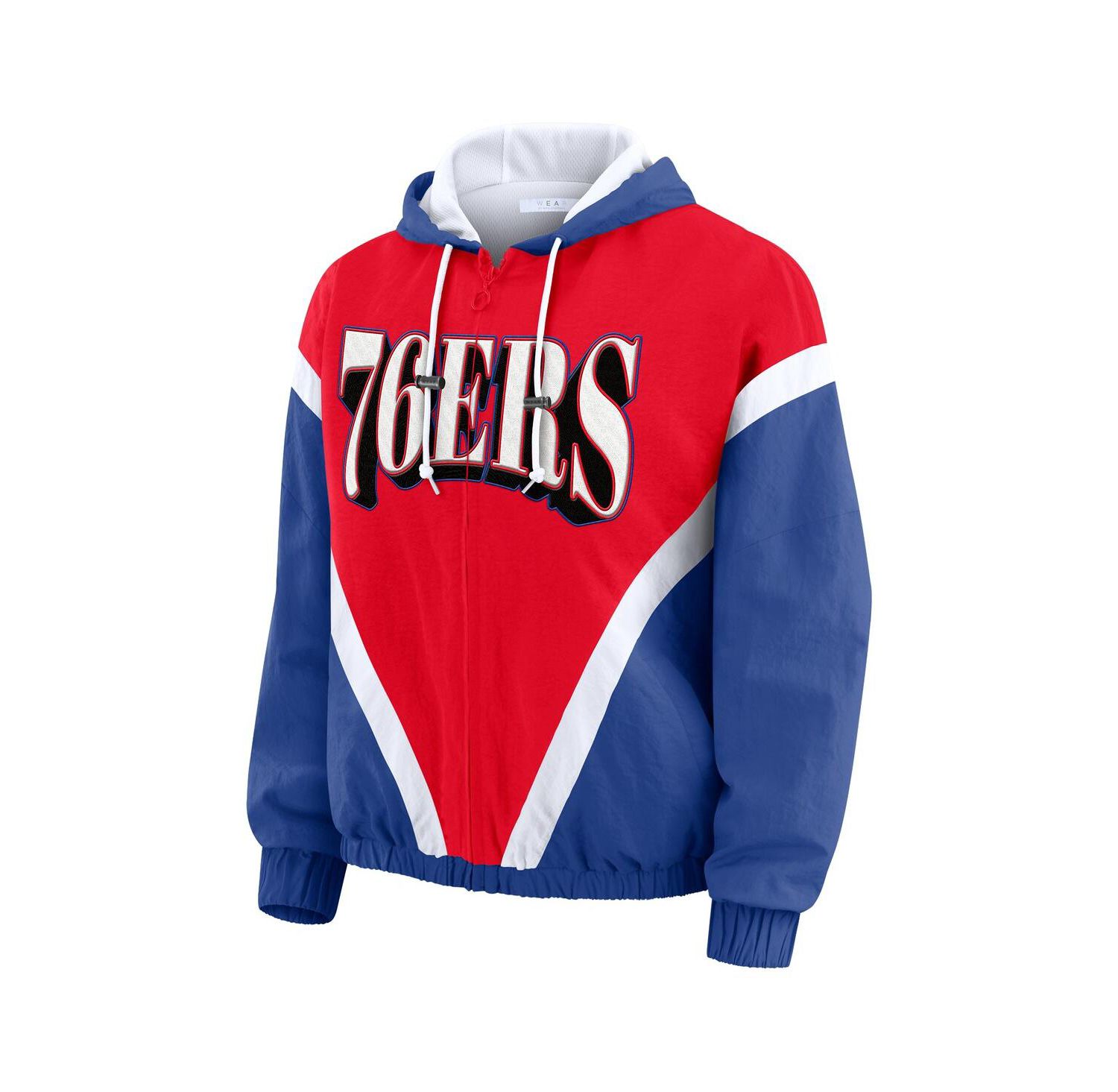 Women's Red/Royal Philadelphia 76ers Color Block Full-Zip Hoodie Windbreaker Jacket