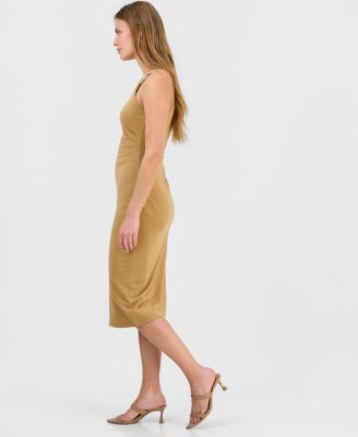 petite bodycon dresses Lace-Up Straps Tie Front Floral Bodycon Dress(Petite Version), GF / XS