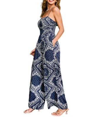 Women's V-Neck Zipper Closure Unlined Jumpsuit