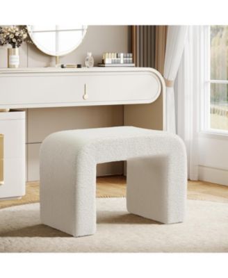 Foot Rest for Couch, Modern Faux Sherpa Ottoman Foot Stool