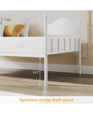 "Twin Daybed Without Trundle, Sturdy Foldable Metal Frame, Heavy-Duty Steel Double Sofa Bed for Living Rooms"