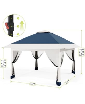 13x13 FT Gazebo Tent Outdoor Pop Up Canopy Tent with Netting, Adjustable Height Instant Gazebos