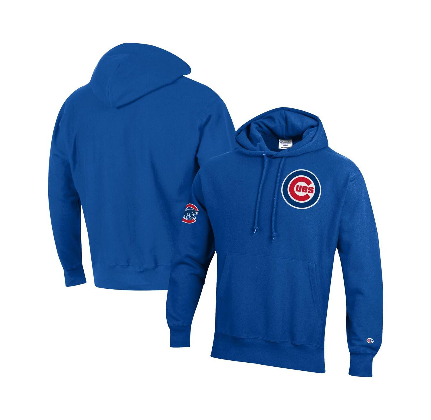 Men's Royal Chicago Cubs Reverse Weave Chenille Hoodie