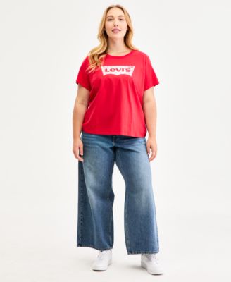 Trendy Plus Size Perfect Logo Cotton T-Shirt