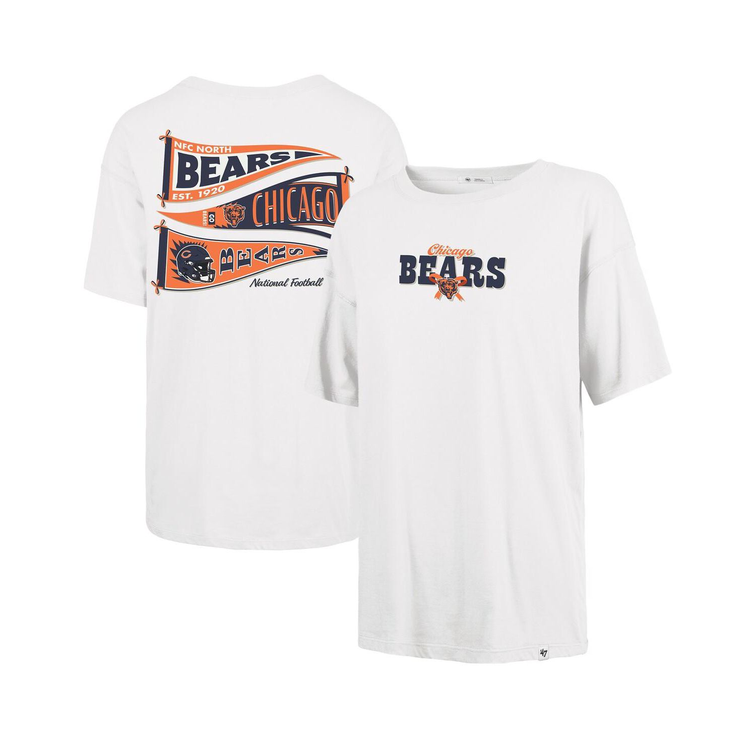 Women's White Chicago Bears Bow Banner Sadie T-Shirt