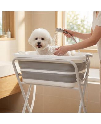 Dog Bath Tub Dog Washing Station Elevated Foldable