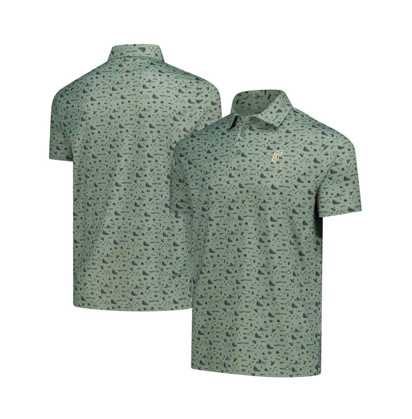 Мужское поло Barstool Golf Green WM Phoenix Open Printed Polo Shirt — фото 1