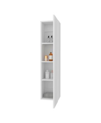 Vento Vertical Wall Bathroom Cabinet with Door for Efficient Organization WHITE