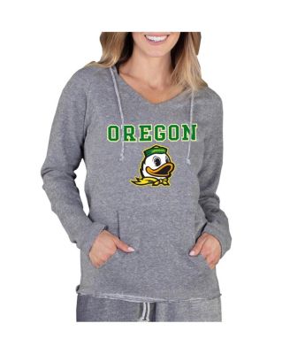 Women's Gray Oregon Ducks Mainstream Lightweight Terry Pullover Hoodie