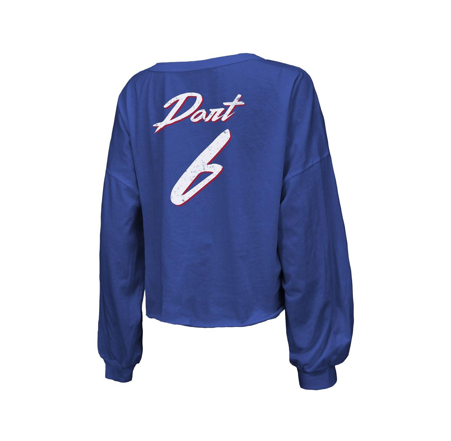 Women's Jaxson Dart Royal New York Giants Script Name & Number Long Sleeve T-Shirt