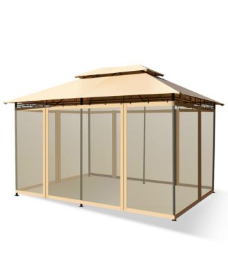 2-Tier 10'x13' Steel Gazebo Canopy Tent Shelter Patio Garden Outdoor Netting