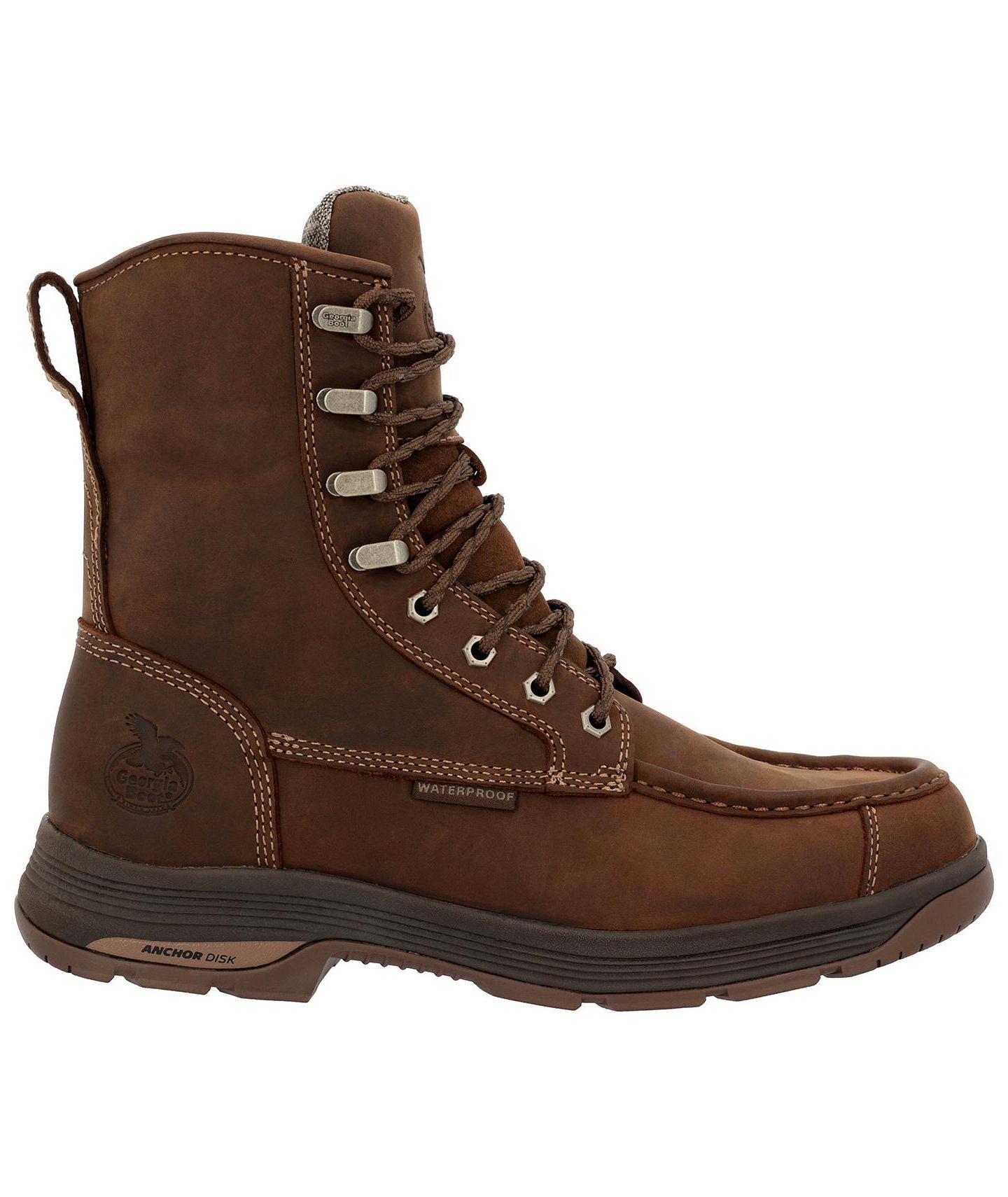 Мужские ботинки GEORGIA BOOT Athens SuperLyte 8" Waterproof Side-Zip Moc Toe Work Boot, цвет: Коричневый — фото 4