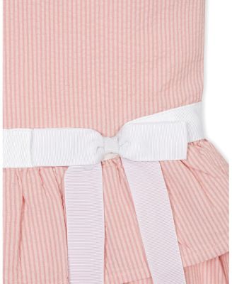 Toddler Girls Organic Seersucker Ruffle Sleeve Peplum Dress