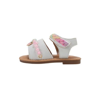 Toddler Girl's  Fashion Sandals – Dressy Shoes with Glitter Braid and Bracelet Accent