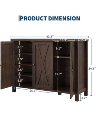 Shoe Cabinet with Doors Farmhouse 35 in Shoe Storage Cabinet 4-Tier Entryway Shoe Storage Large Shoe Organizer Cabinet