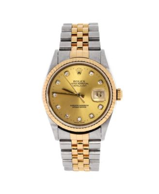 Oyster Perpetual Datejust Automatic Watch in Stainless Steel and Gold with Diamond Markers 36mm