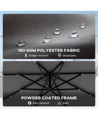 10 ft Offset Cantilever Patio Umbrella w/ Light, Weight,