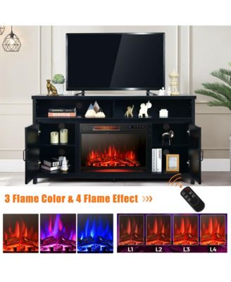 59'' Fireplace TV Stand W/ 25'' 1350W Electric Fireplace Heater