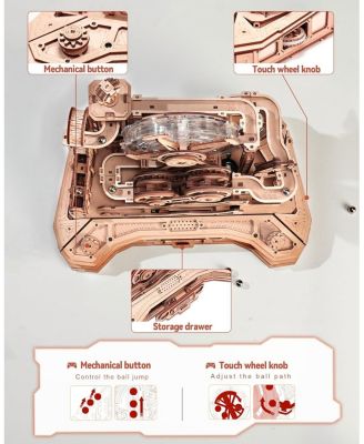 3D Wooden Puzzle for Adult, Wooden Marble Run Set, Model Building Kits, DIY Gear Ball Challenge