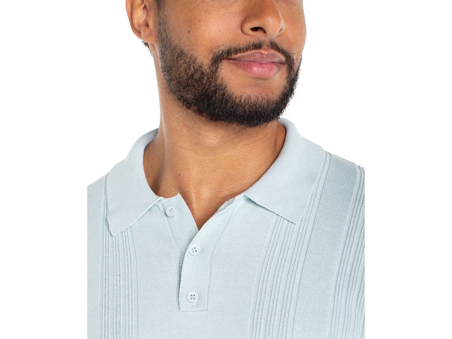 Мужской свитер Liverpool Los Angeles Short-Sleeve Knit Polo Sweater, цвет: Аквамариновый — фото 2