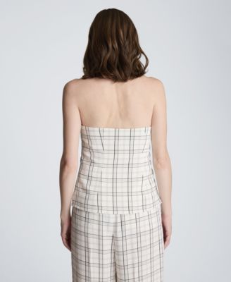 Women's Plaid Halter Neck Bustier Top