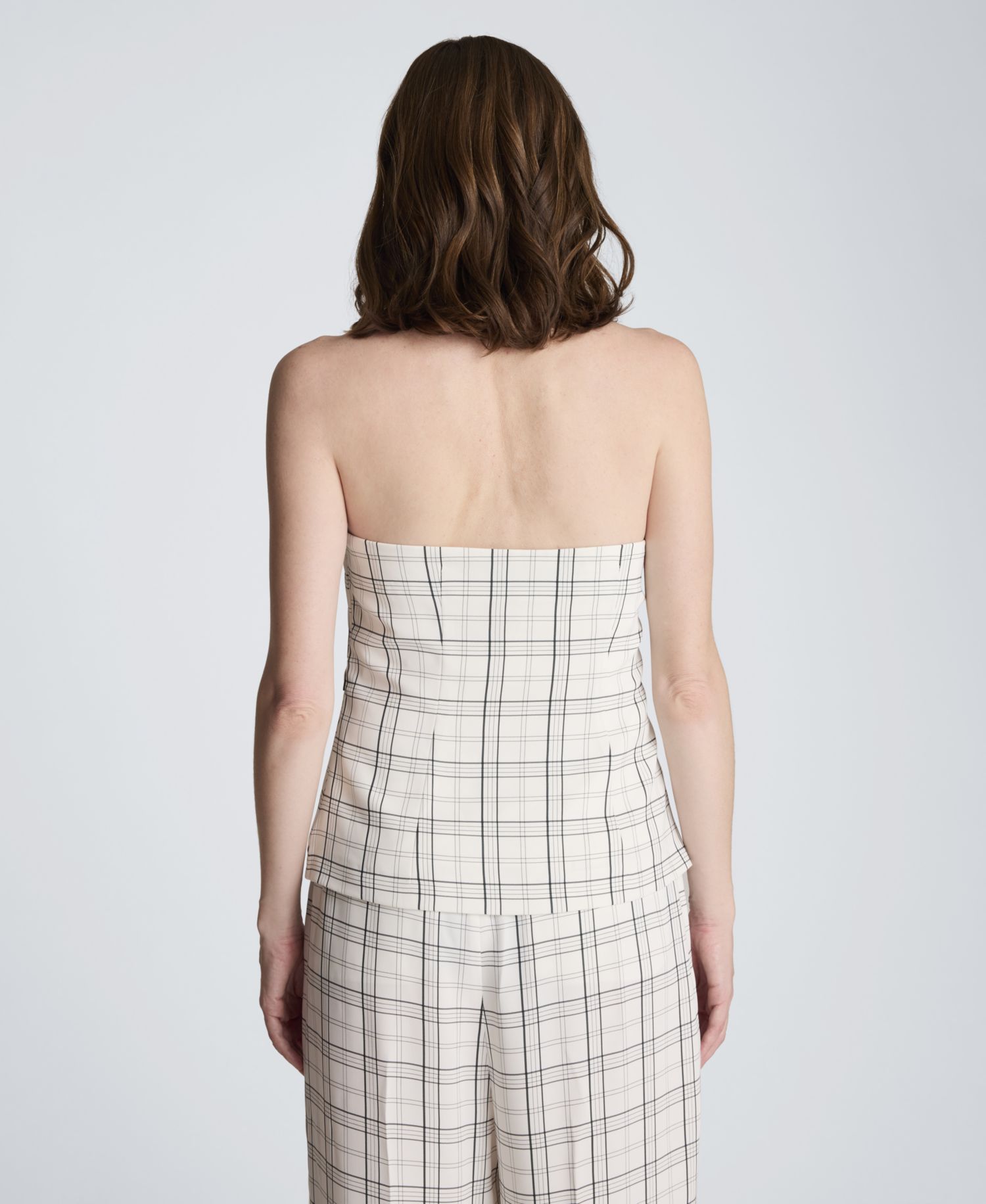 Women's Plaid Halter Neck Bustier Top