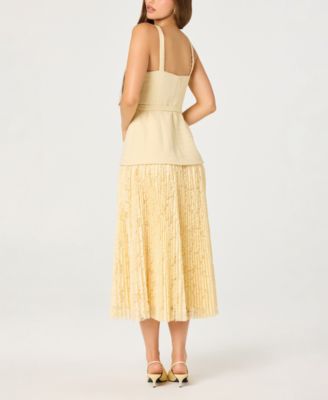 Women's Square Neck Drop-Waist Maxi Dress